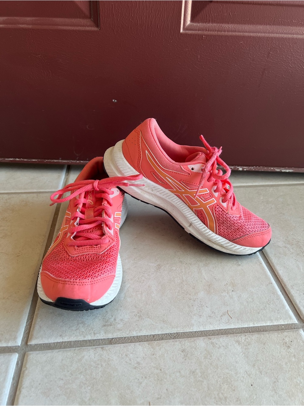 ASICS Contend 8 Coral Pink Running Shoes Women’s Size 5